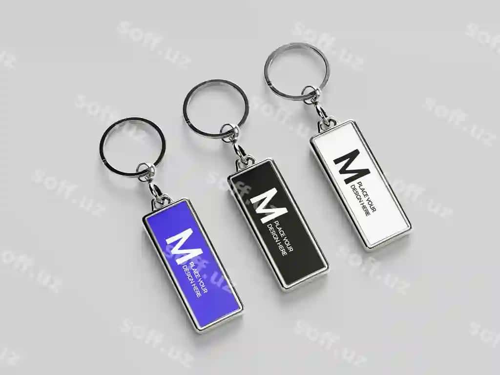 Mockup psd kalitlar mockup moslashuvchan brending bilan | Mockup psd keychains mockup with customizable branding