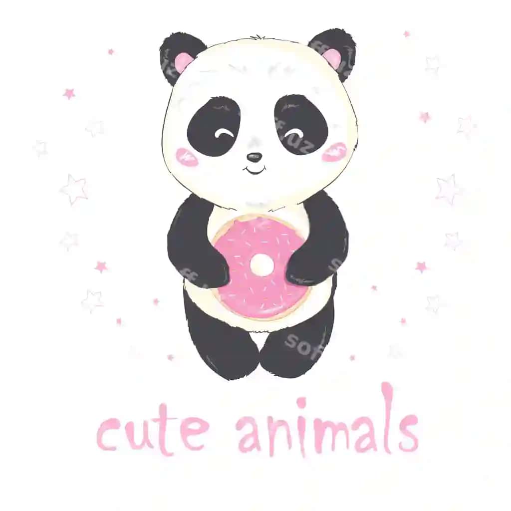 Vektor illustratsiyasi sevimli karykatura katta panda yerda o'tirgan | Vector illustration cute cartoon giant panda is sitting ground