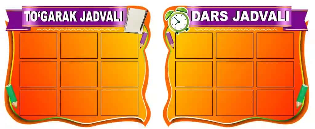 dars va tugarak jadvali stend
