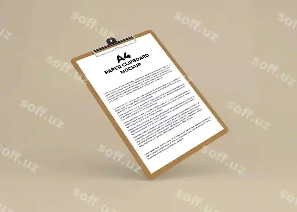 Qog'oz papka mockup dizayn 3d render ajraltirilgan | Paper clipboard mockup design 3d rendering isolated 2