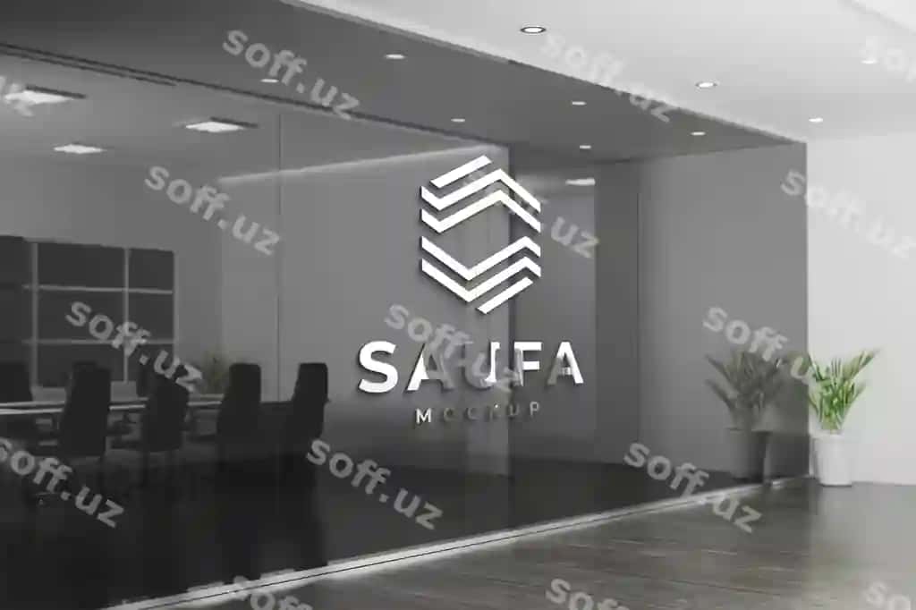 Logo mockup ofis devori | Logo mockup office wall