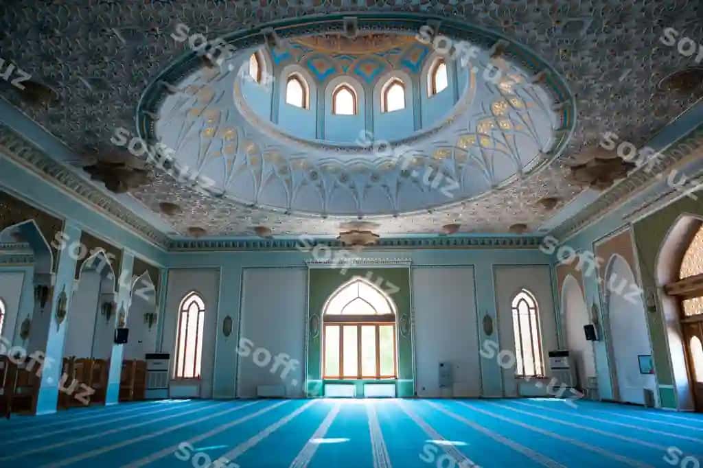 Toshkent O'zbekiston 13 Avgust 2023 yil Ichki Hazrati Imam Kathedral Masjidi | Tashkent uzbekistan august 13 2023 interior hazrati imam cathedral mosque