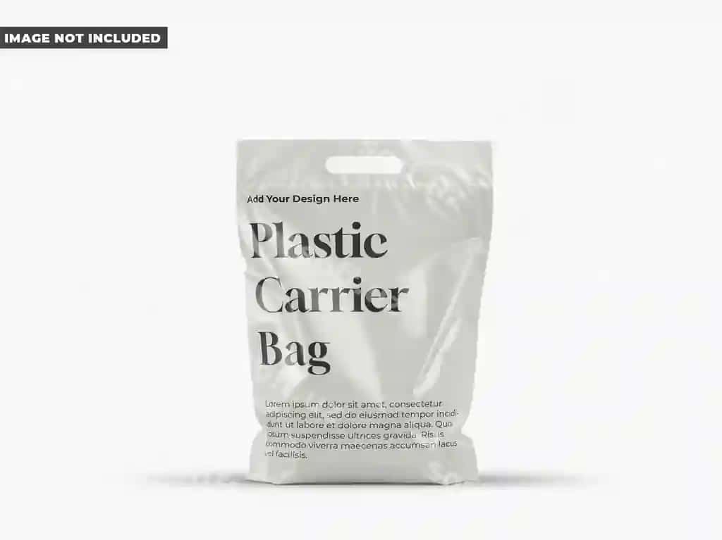 Plastik pochta bagi oynali mockup | Plastic mailing bag with handle mockup 2