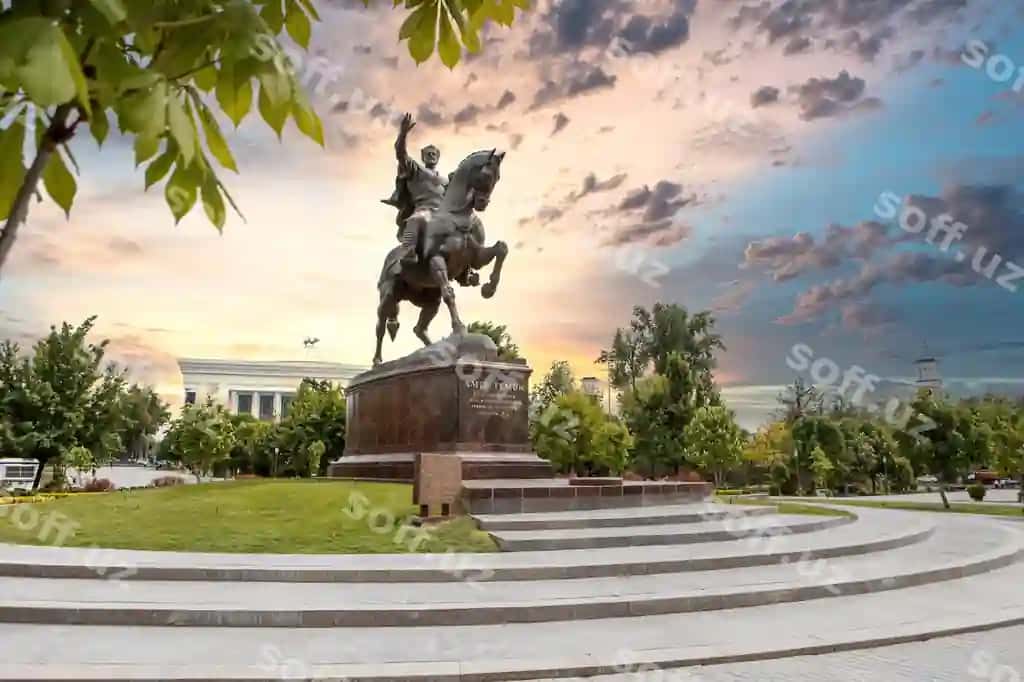 Toshkent, Oʻzbekiston, 20-aprel 2023-yil, majestik monument Amir Temur markazi Toshkent, Oʻzbekiston. | Tashkent uzbekistan april 20 2023 majestic monument amir temur center tashkent uzbekistan