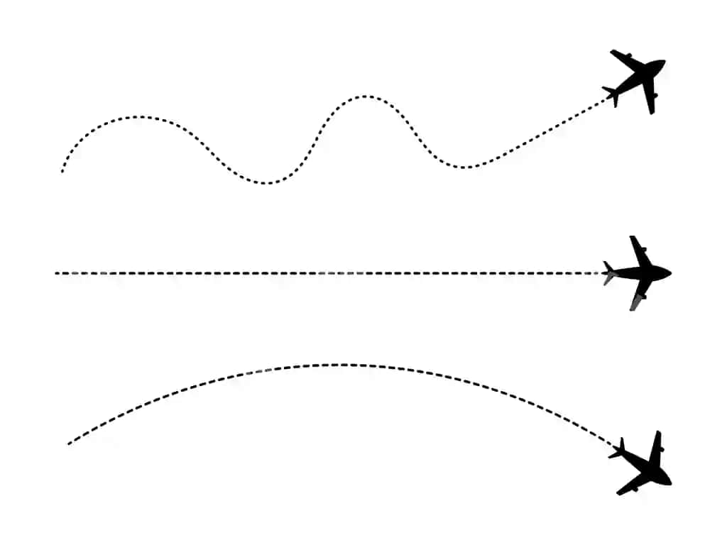 Samolyot nuqtali chiziq marshruti, parvoz yo'li, yo'lni | Airplane with dotted line route airplane flight line path