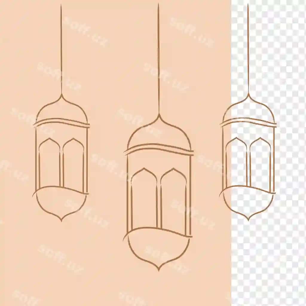 Islomiy uch lampa elementi Ramadan kareem shablon dizayni psd fayl | Islamic three lamp element ramadan kareem template design psd file