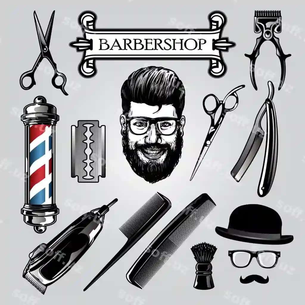 Soch qisqich asboblari komplekti | Barber tools set