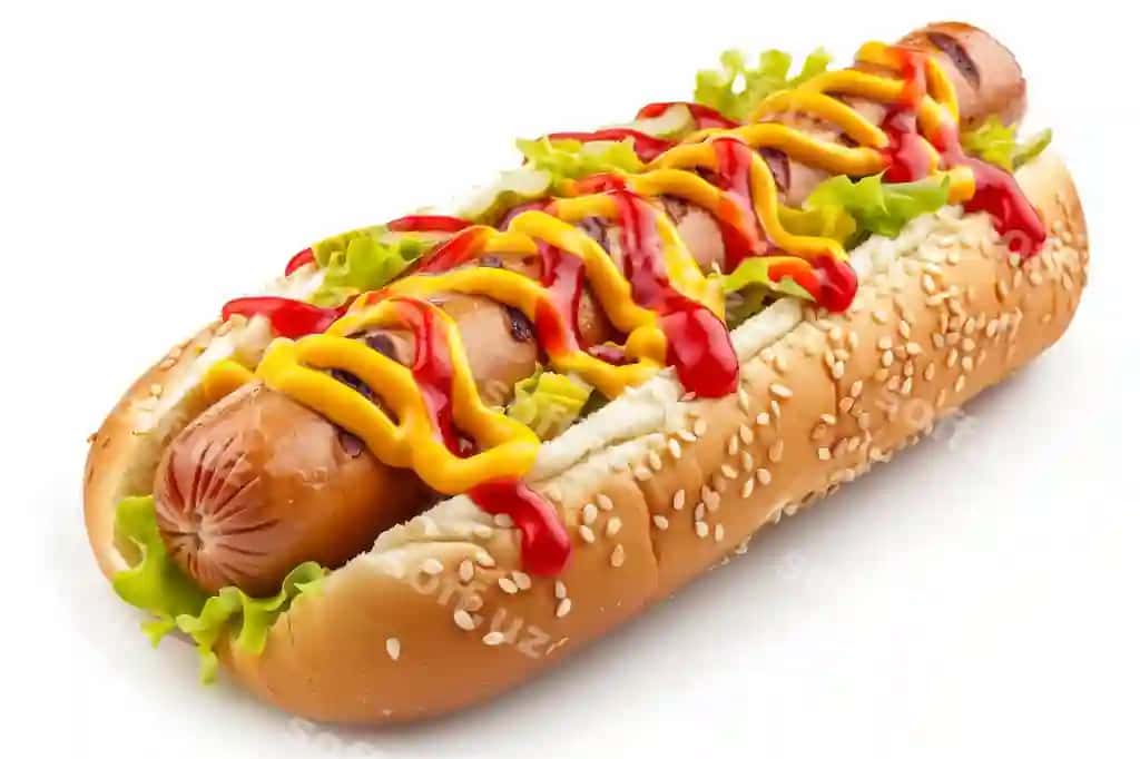 Hot dog oq fonda ajraltirilgan | Hot dog isolated white background