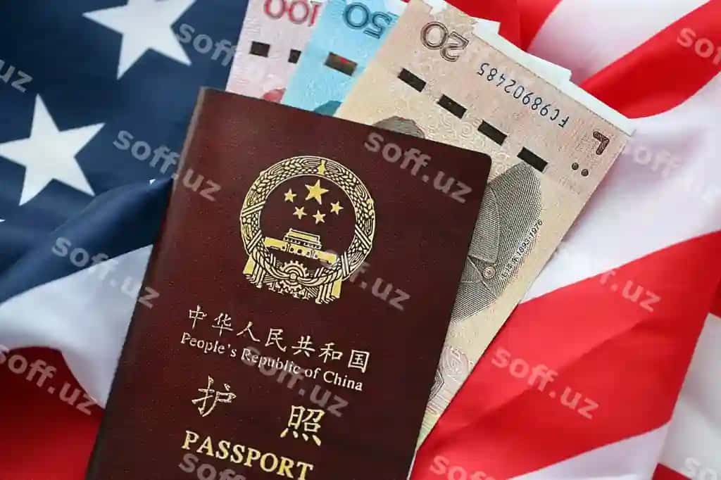 Qizil pasport Xitoy Xalq Respublikasi Yuan pul varaqatlari Birleshgan Shtatlarning bayrog'i | Red passport people republic china chinese yuan money bills united states flag