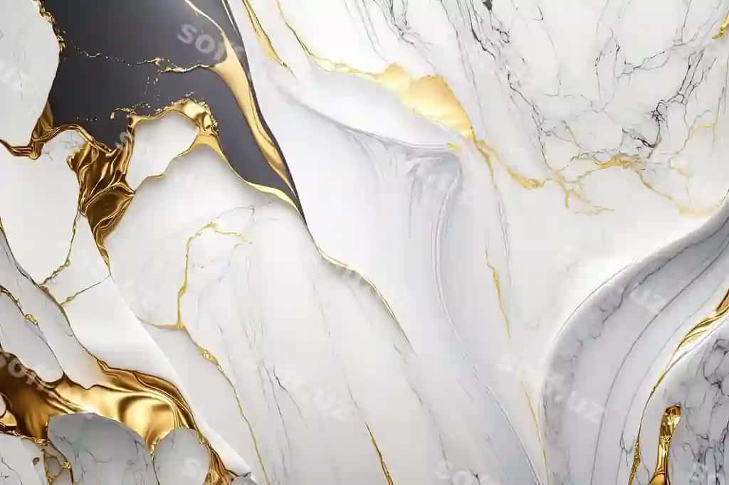 Aniq marmar qora oltin fonda tulki saylohuevi taklifi | Abstract marble white gold background wedding invitation backdrop