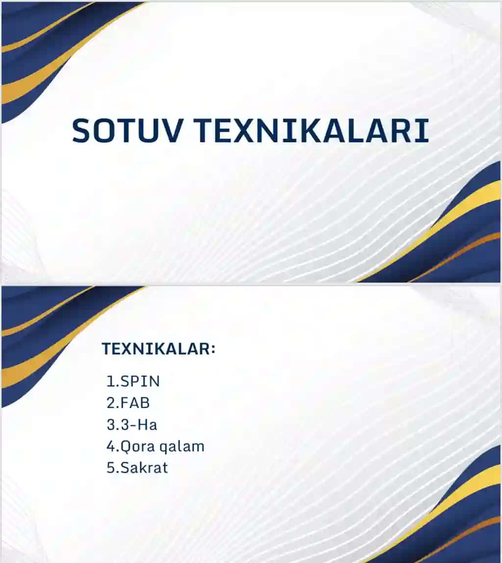 Sotuv texnikalari