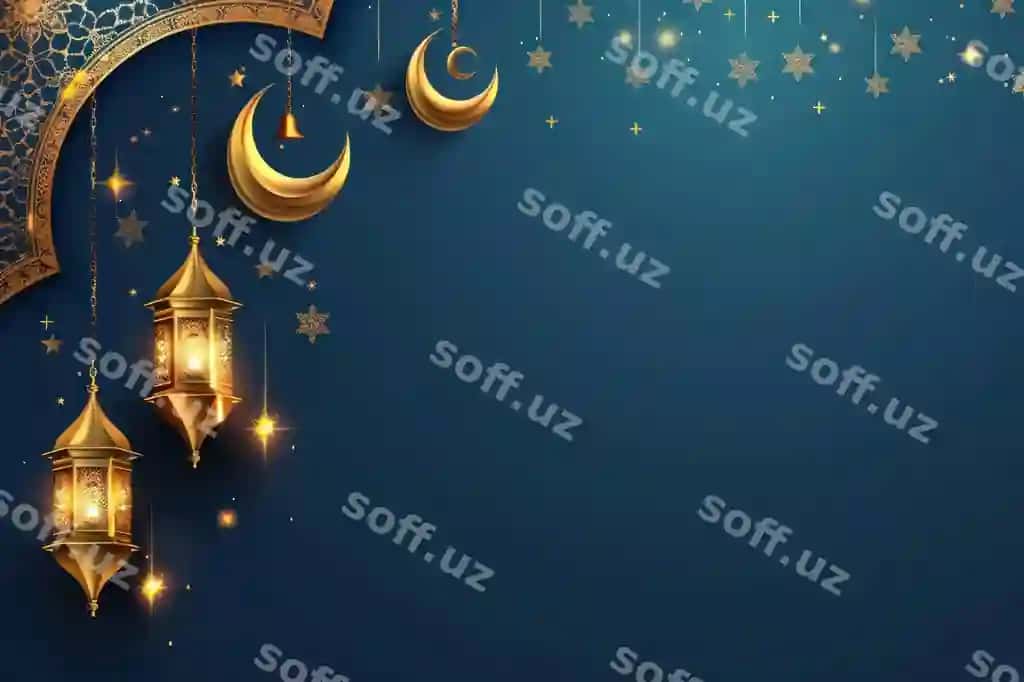 Illyustratsiya dizayni Eid muborak oy san'ati shindel | Illustration design eid mubarak moon art chandelier 2