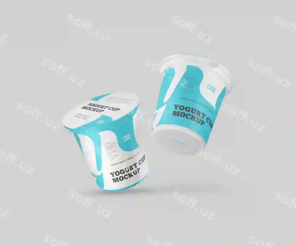 Plastik yogurt koptogi mockup | Plastic yogurt cup mockup 2