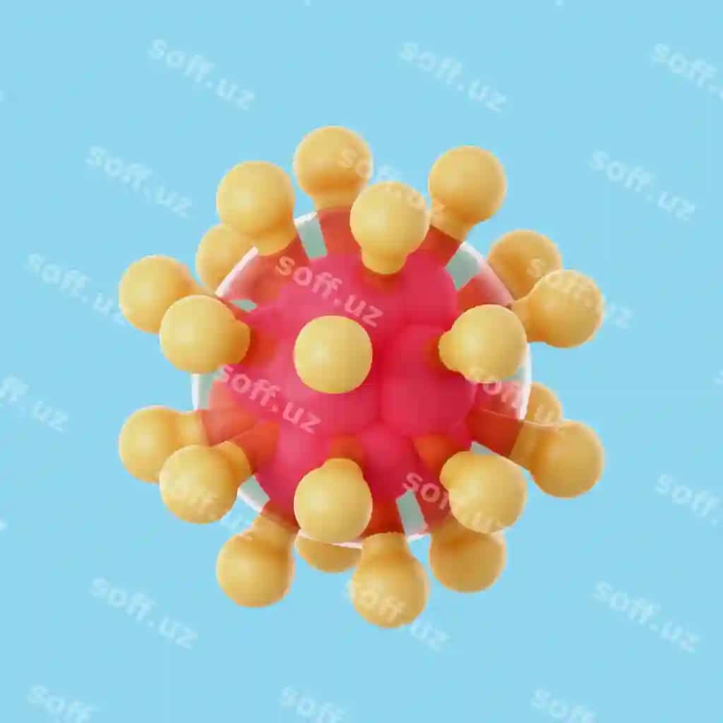 3 o'lchovli raska ikonka virus bilan | 3d cancer icon with virus 2