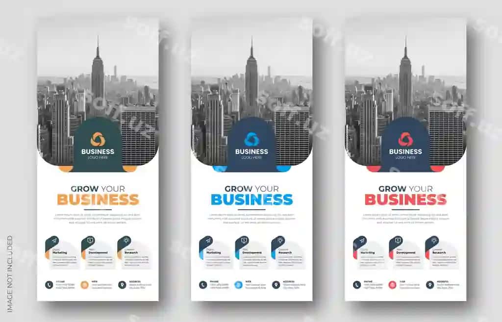 Ijodiy biznes agentligi uchun roll up banner dizayni, pull up banner shabloni | Creative business agency roll up banner design pull up banner template