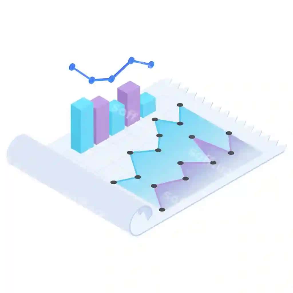 Izometric 3d ma'lumotlar grafiklari aylanma qog'oz | Isometric 3d data graphs rolled paper 2