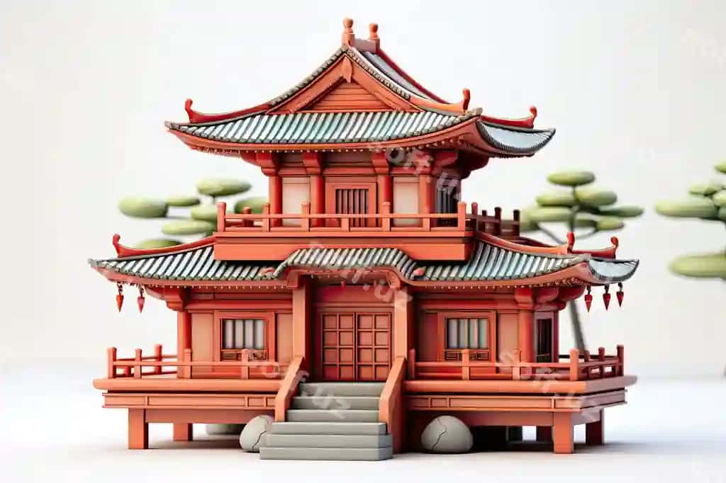 3D Yaponiya uyi an'anaviy yaponcha uy Yaponiya minorasi | 3d japan house traditional japanese house japan tower