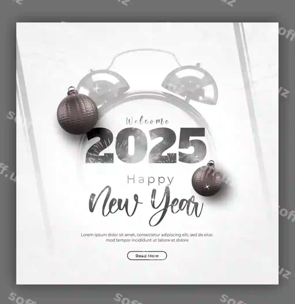 Baxromiy 2025 yil bayrami ijtimoiy media baner instagram posti | Happy new year 2025 celebration social media banner instagram post