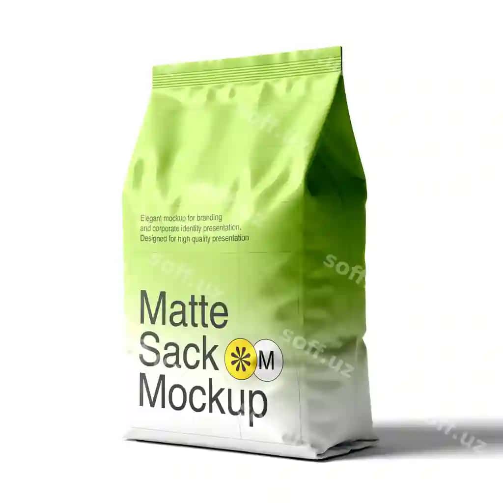 Mat sumka namuna brend korporativ identitet prezentatsiyasi | Matte sack mockup branding corporate identity presentation 2