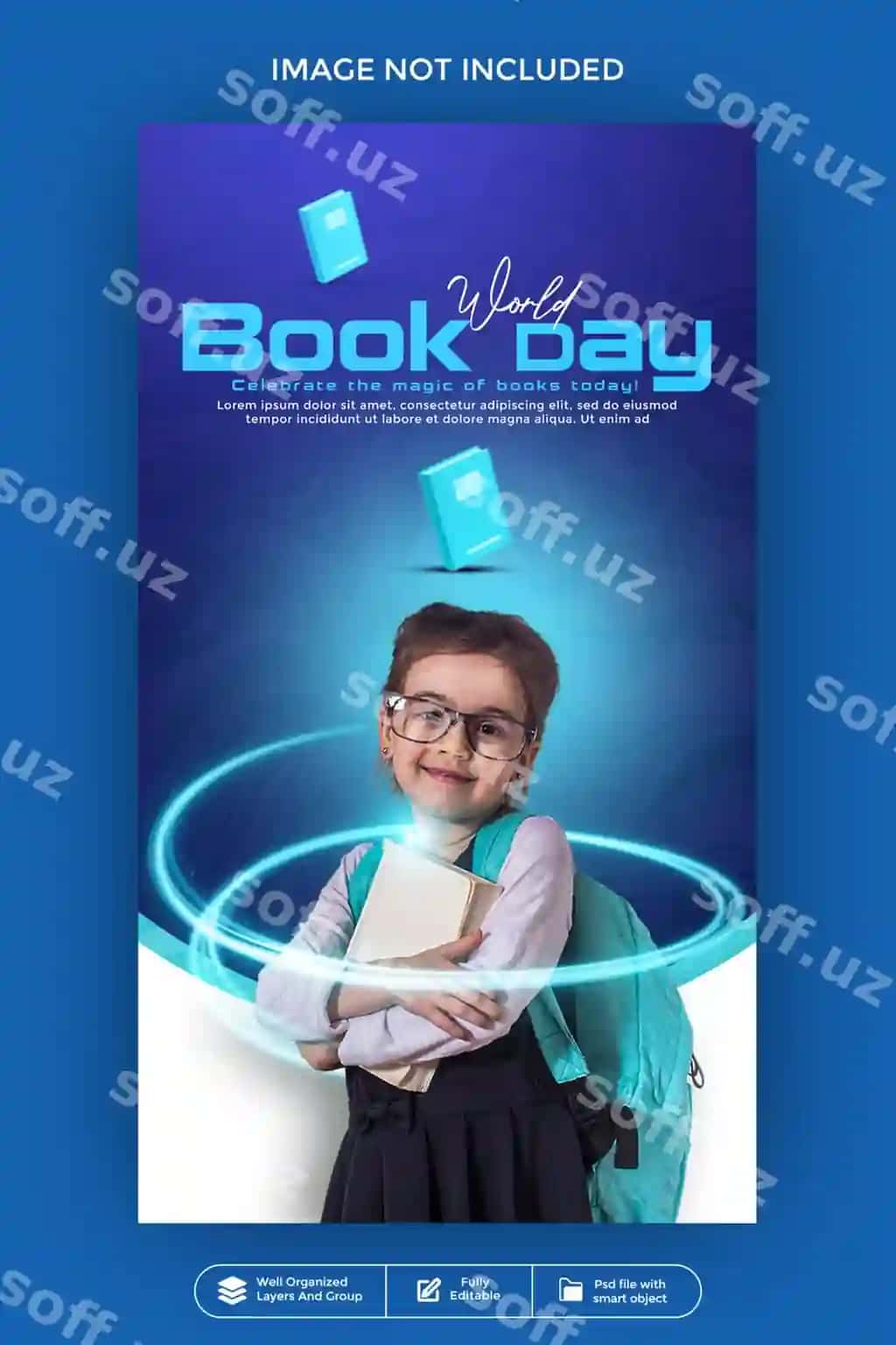 Jahon Kitob Kuni hikoya banneri poyezr dizayni | World book day story banner poster design