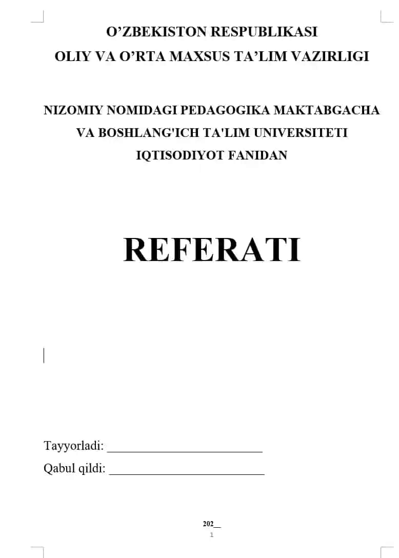 Referat namuna 3