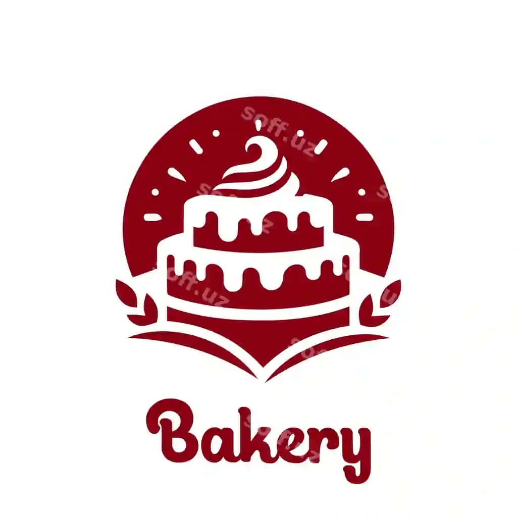 Pechenye logotipi oddiy vektor tekis fondaa bilan | Bakery logo simple vector with flat background 2