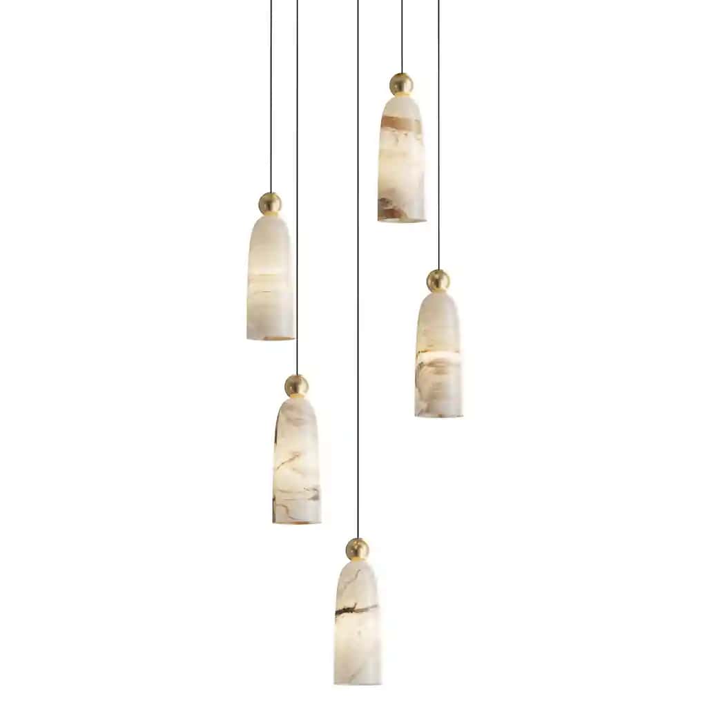 Figure Alabaster Pendant Lamp 5 heads