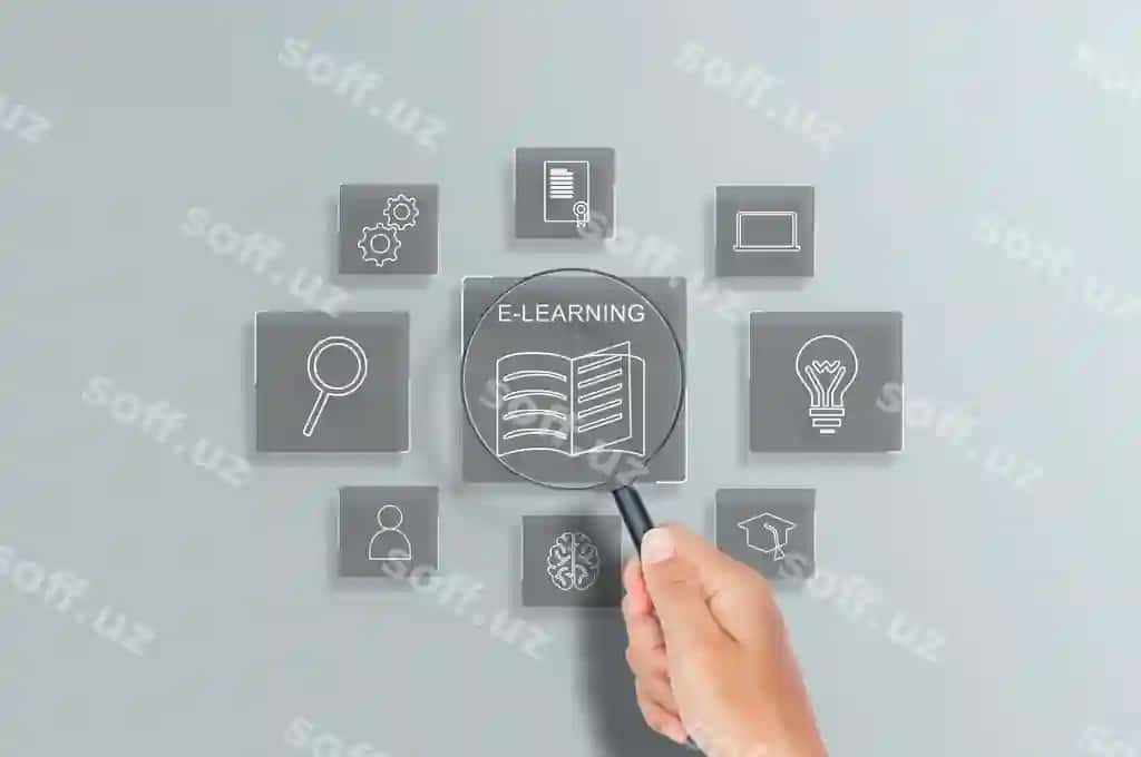 Kattik e'tibor Elektron o'quv Onlayn ta'lim Trening vebinar Internet shaxsiy rivojlanish | Magnifying glass focus elearning online education training webinar internet personal deve