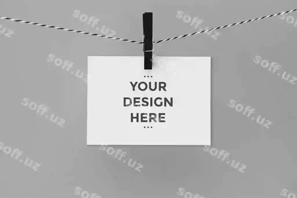 Asib turgan kartochka namunasi | Hanging card mockup