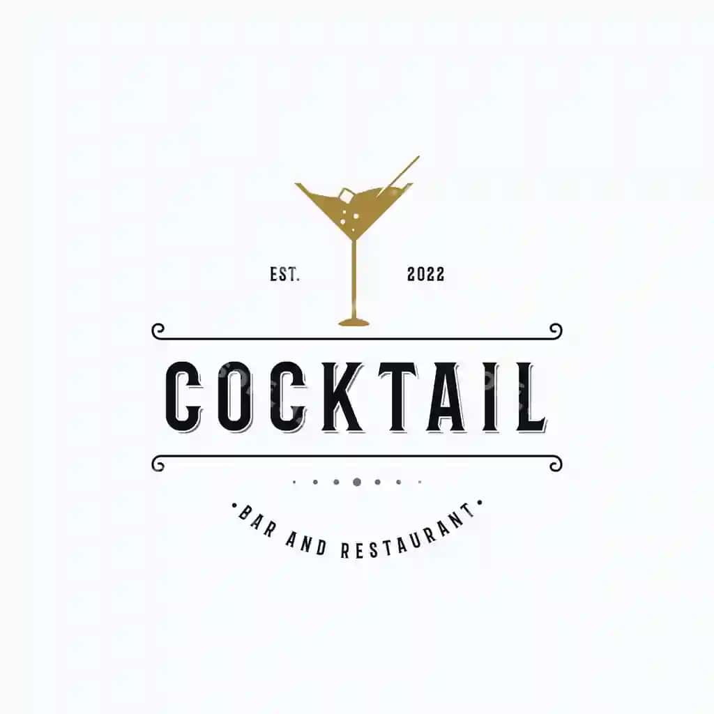 Premium sifat kokteyl alkogol ichimlik logo dizayni vintage bilan | Premium quality cocktail alcohol drink logo design with vintage