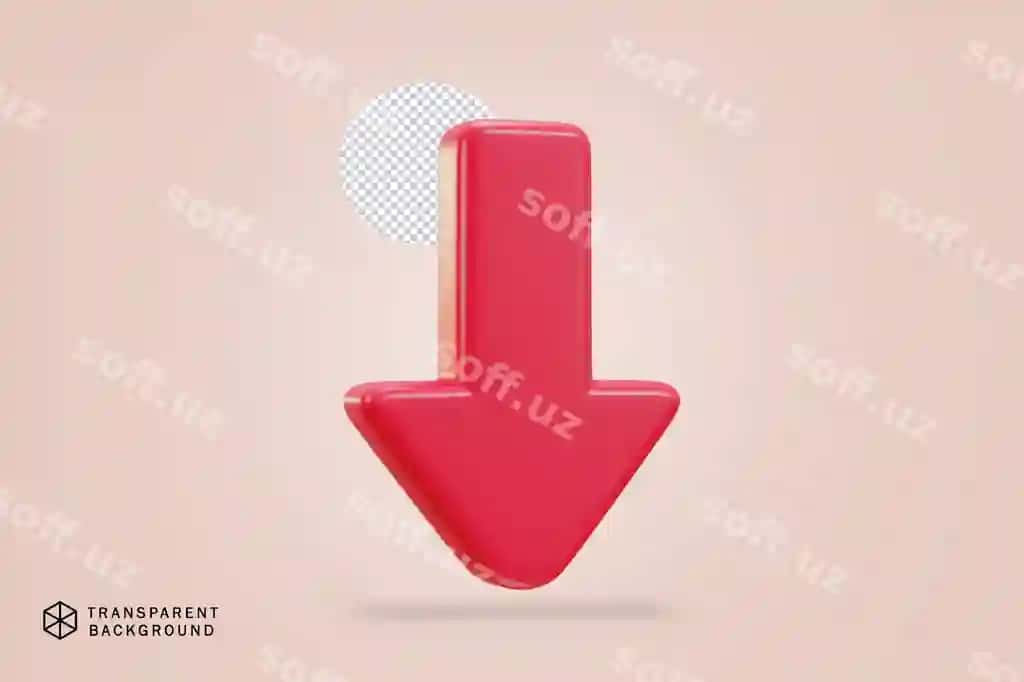 Paskalcha freymi ikonasi 3d render qilish vektor illustratsiyasi | Down arrow icon 3d rendering vector illustration 2