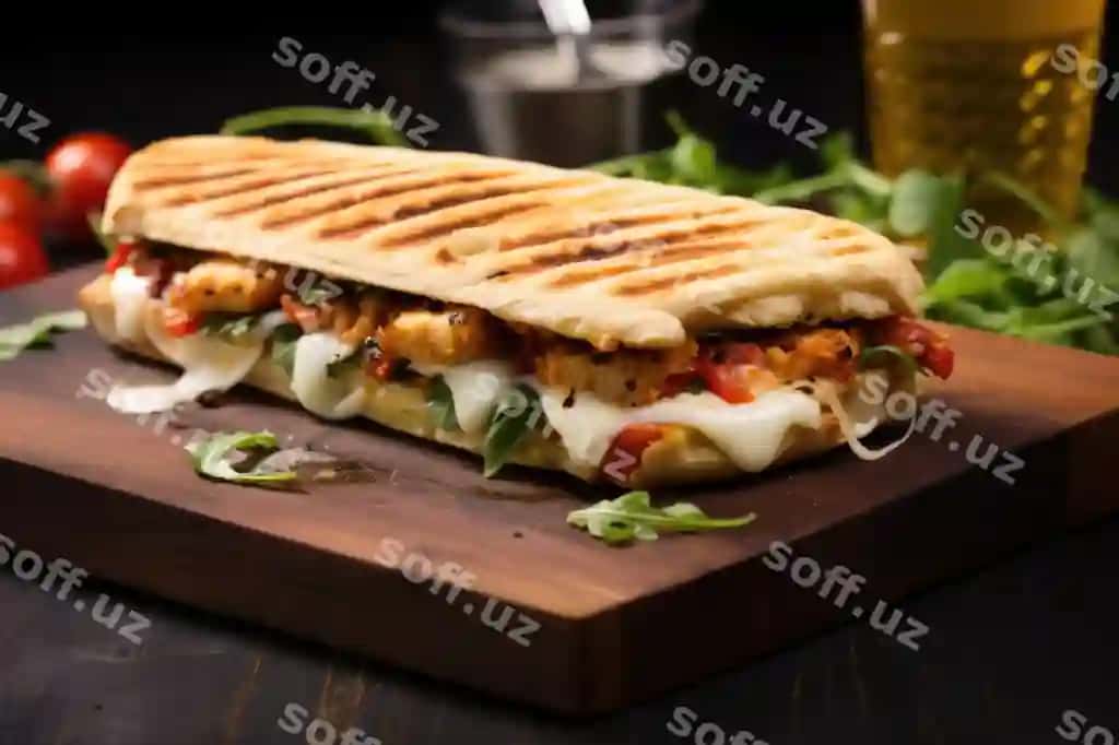 Pomidor mozzarella panini katta slet doska | Tomato mozzarella panini large slate board