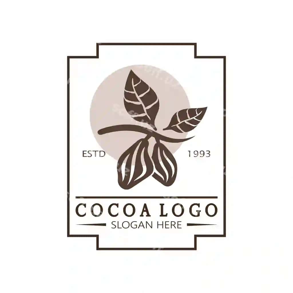 Kakao logotipi kakao chimsa kakao daraxti kakao darmonlari bargi shokolad | Cocoa logo cocoa bean cocoa tree cocoa branches leaves chocolate