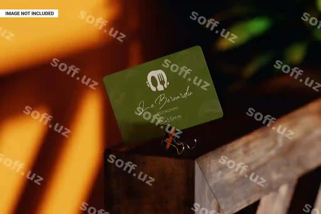 Aylanma burch biznes karta klipsi namunasi | Rounded corner business card clip mockup