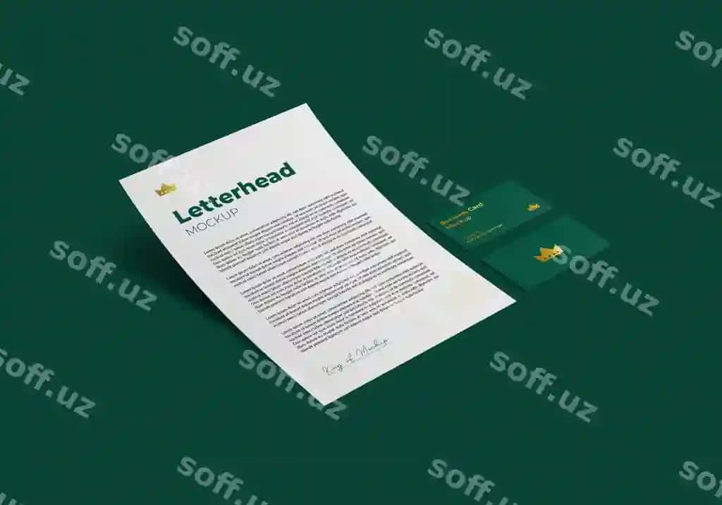 Xat sarlavhasi biznes karta namunasi bilan | Letterhead with business card mockup