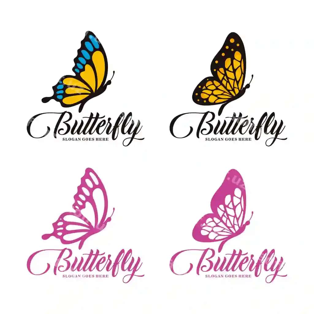 To'plam kotirma logotip shabloni | Set butterfly logo template