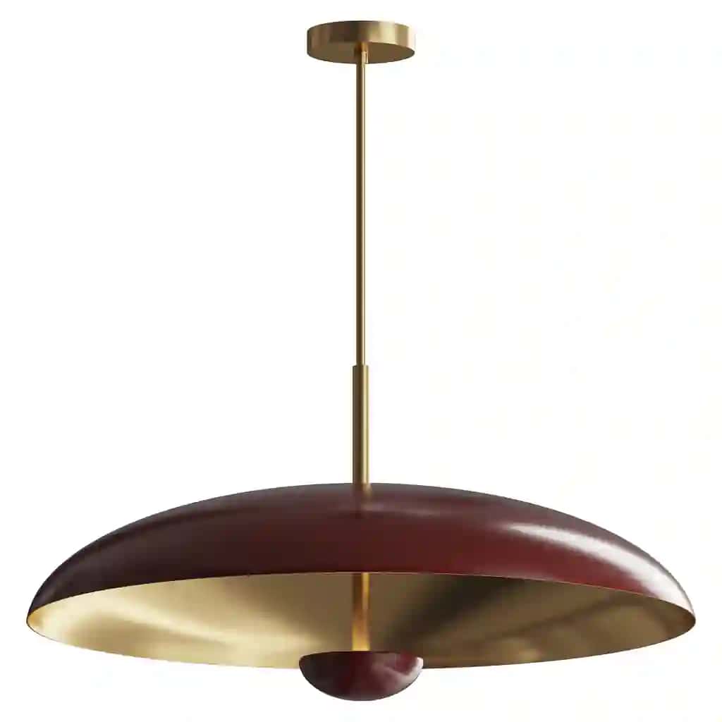 Modern brass disc pendant light minimalist ceiling lamp