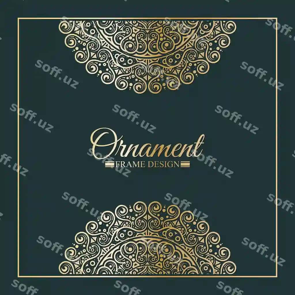 Elegent oltin dekorativ ramka dizayn orqa fon | Elegant gold decorative frame design background