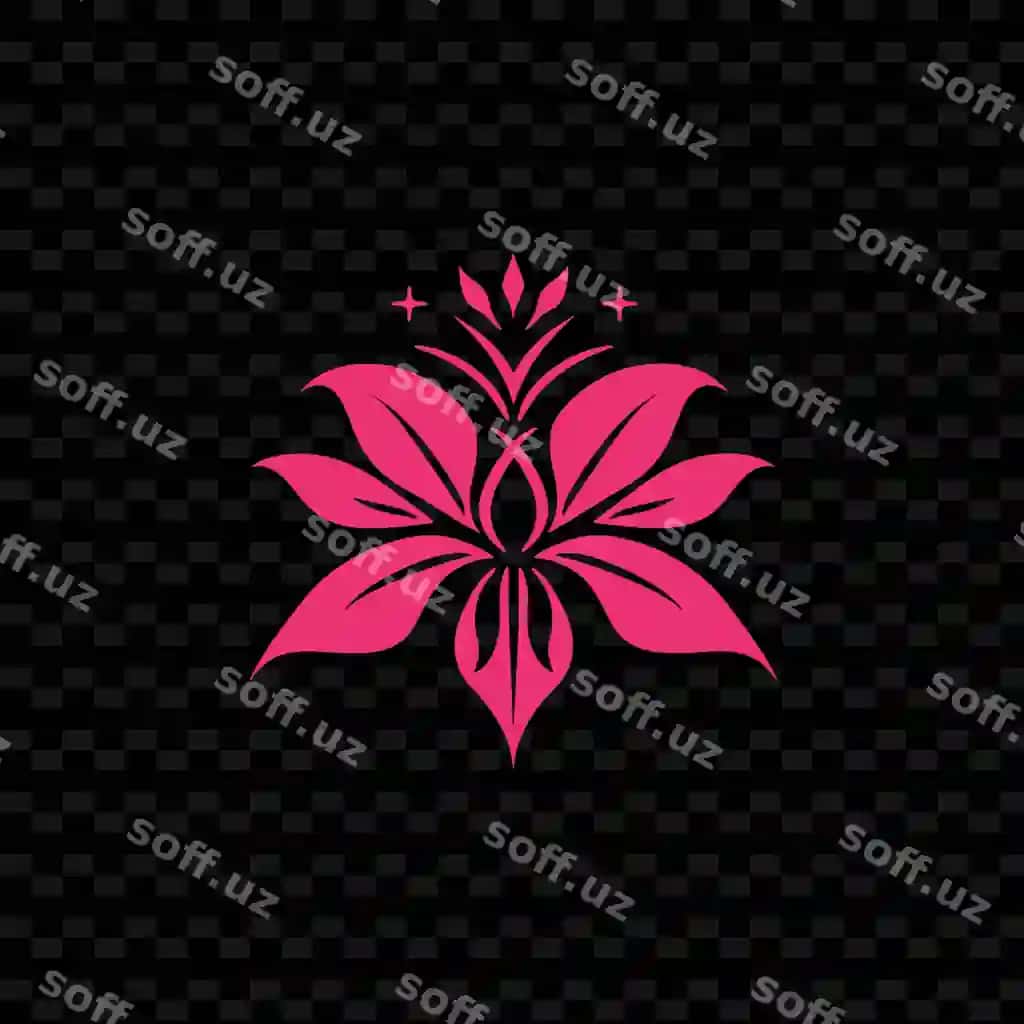 Pushti gul qora orqa fonda gulli naqsh | Pink flower black background with pattern flower