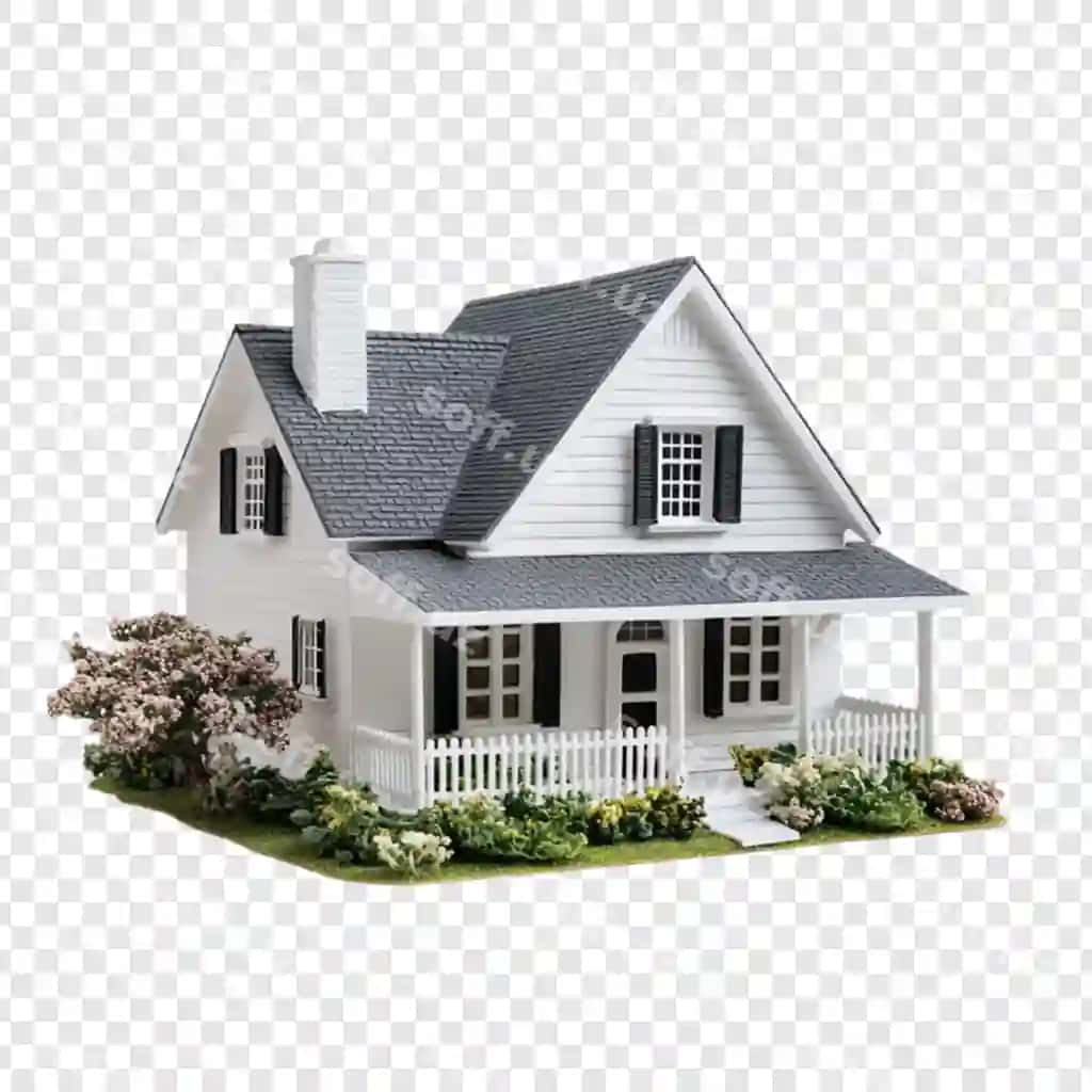 Gozal oq uy modeli kulrang eski bilan gozal landshtorm oq | Charming white house model with gray roof charming landscaping white