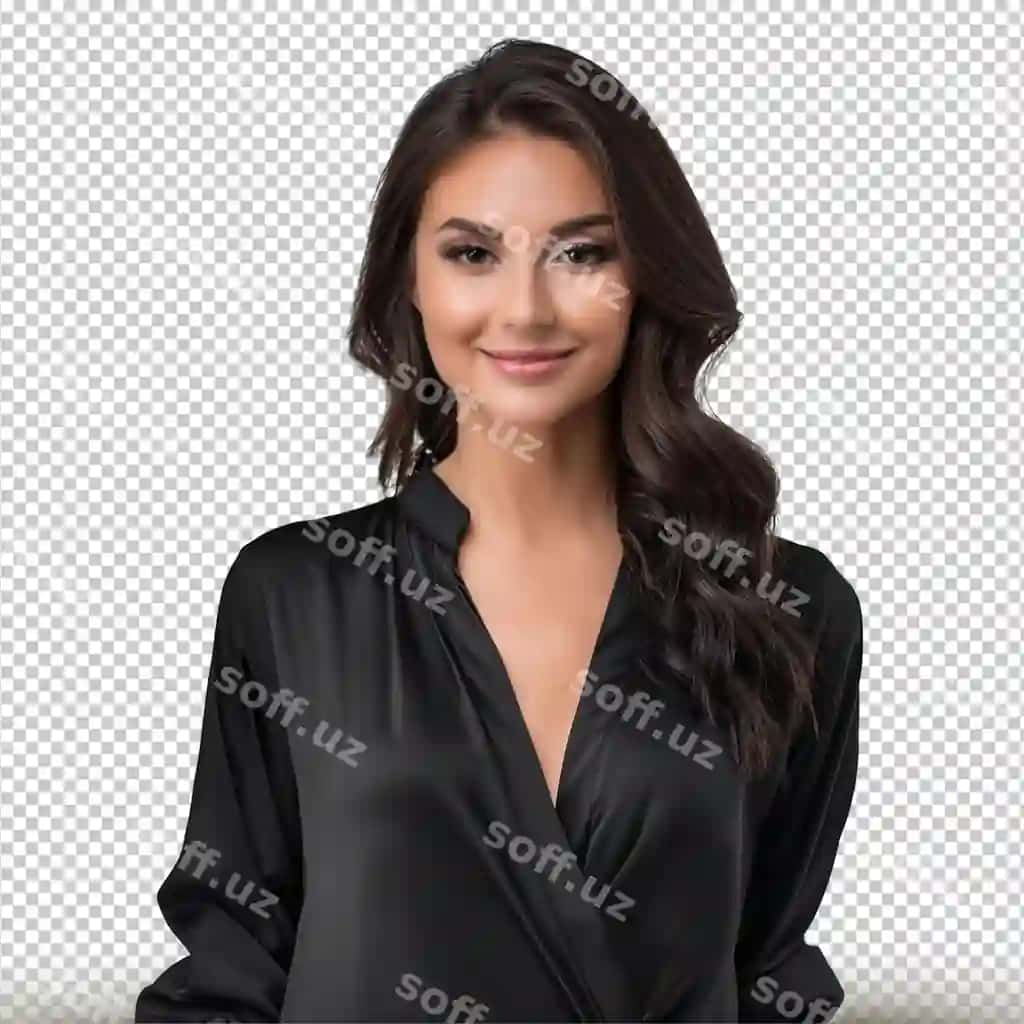 Dizayner ipak bluzka shaffof fonda ajraltirilgan | Designer silk blouse isolated transparent background