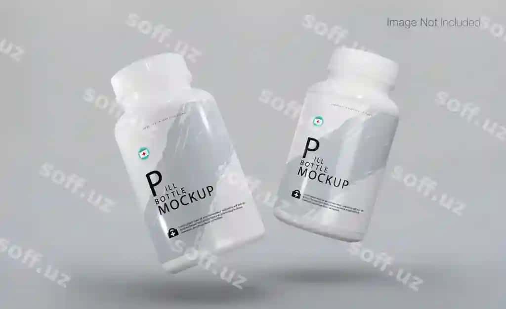 Realist pill bottle mockup dizayni | Realistic pill bottle mockup design 2