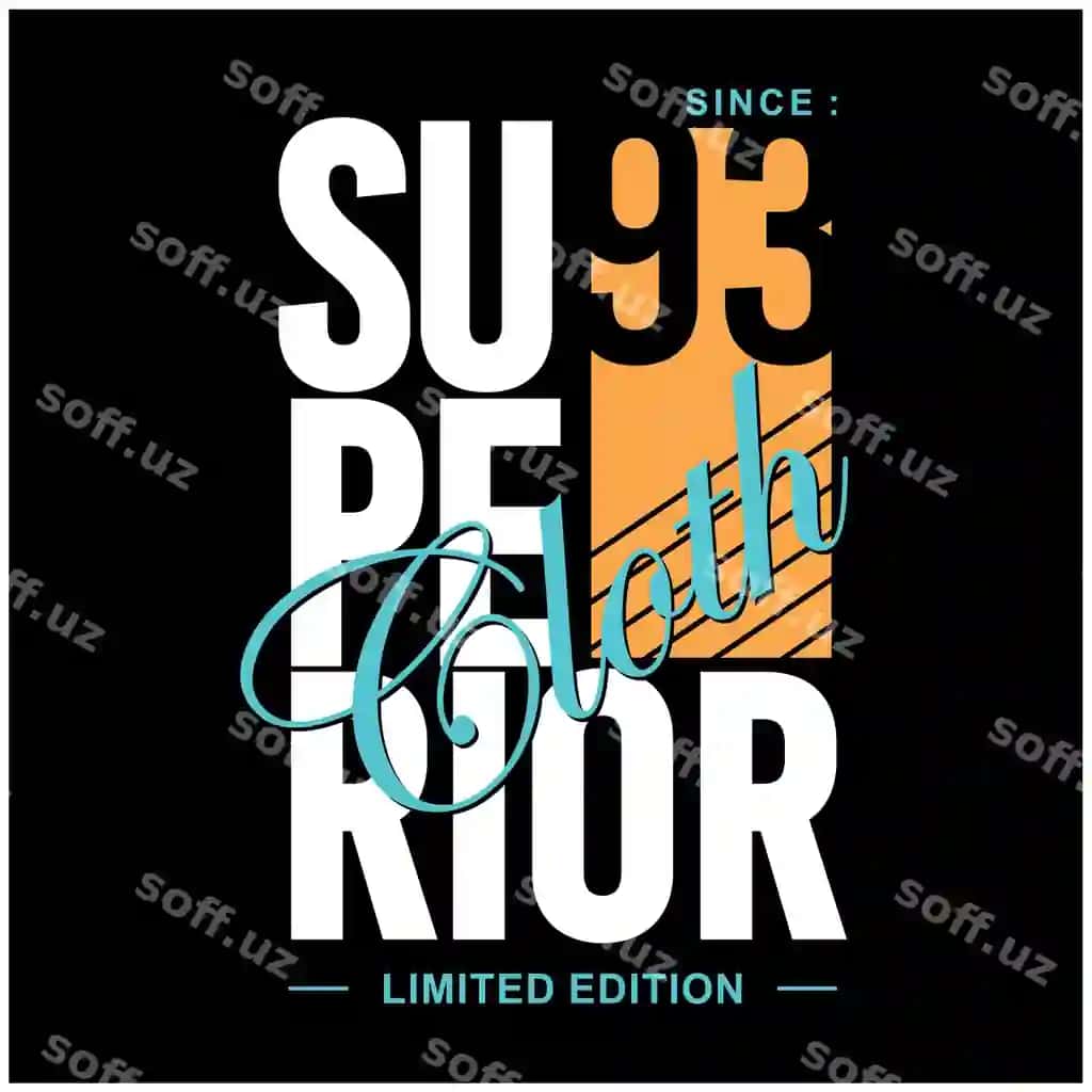 Yaxshi mato grafikalari tipografiya premium vektor | Superior cloth graphics typography premium vector