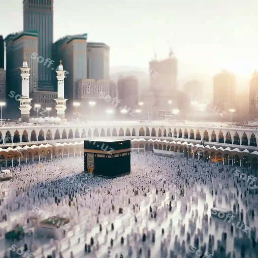 Orqa fonda hovli katta masjid muqaddas Kaaba | Background courtyard grand mosque holy kaaba
