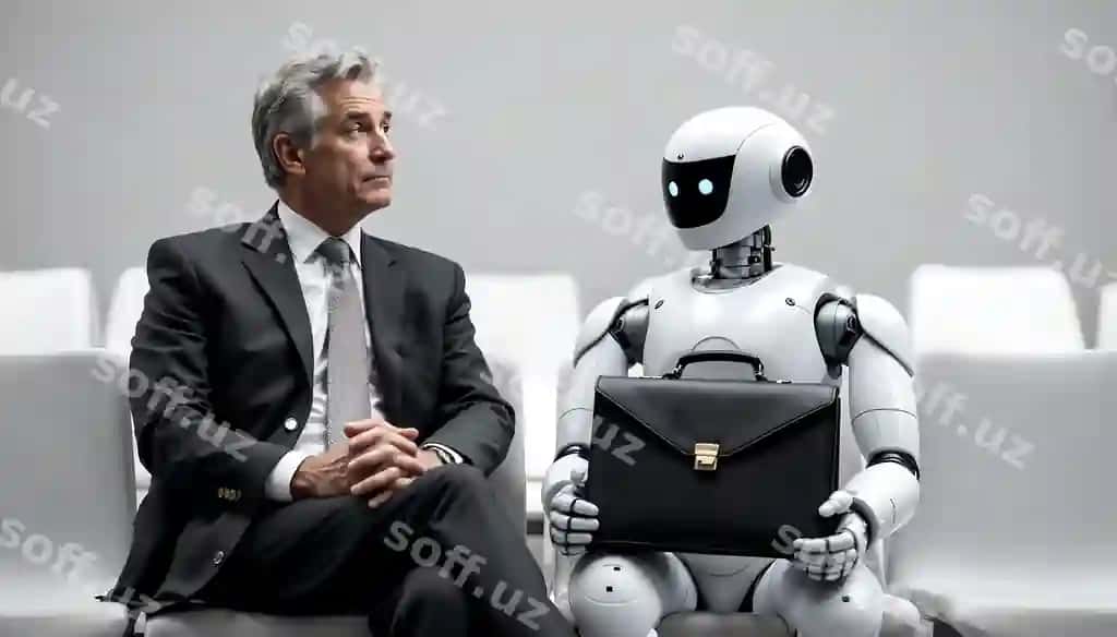 Kelajak ish kuchi tushunchasi robot va insonlar hamkorligi bilan | Future workforce concept with robot human collaboration