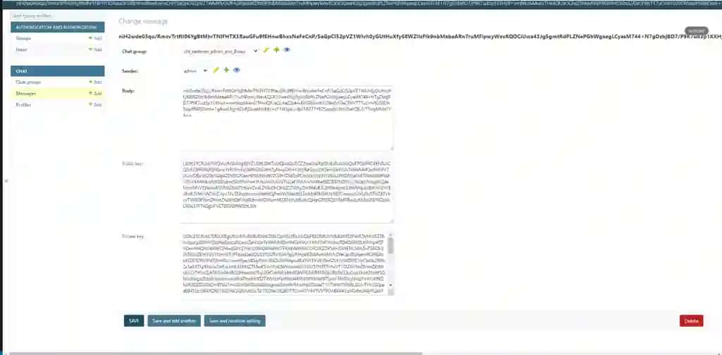 Python,Django,Websocket orqali AES DES egri chiziqli algoritmlash orqali shifrlangan xabarlash almashinuvchi chat kodlari