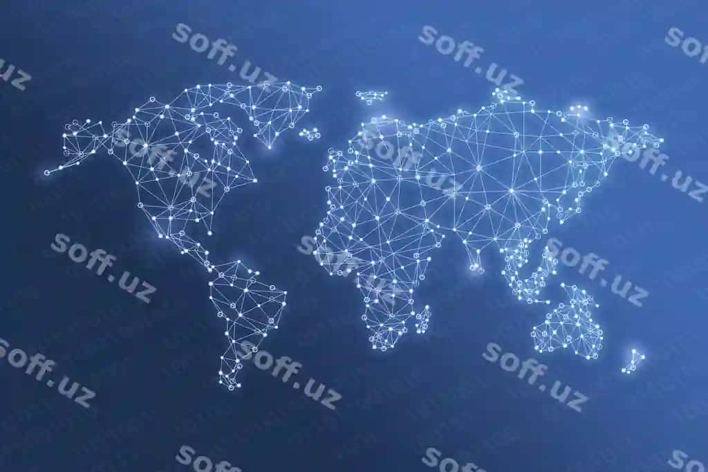 Jahon tarmoqi dunyo xaritası texnologiyasi kelajak konsepsiyasi | Global network world map technology future concept