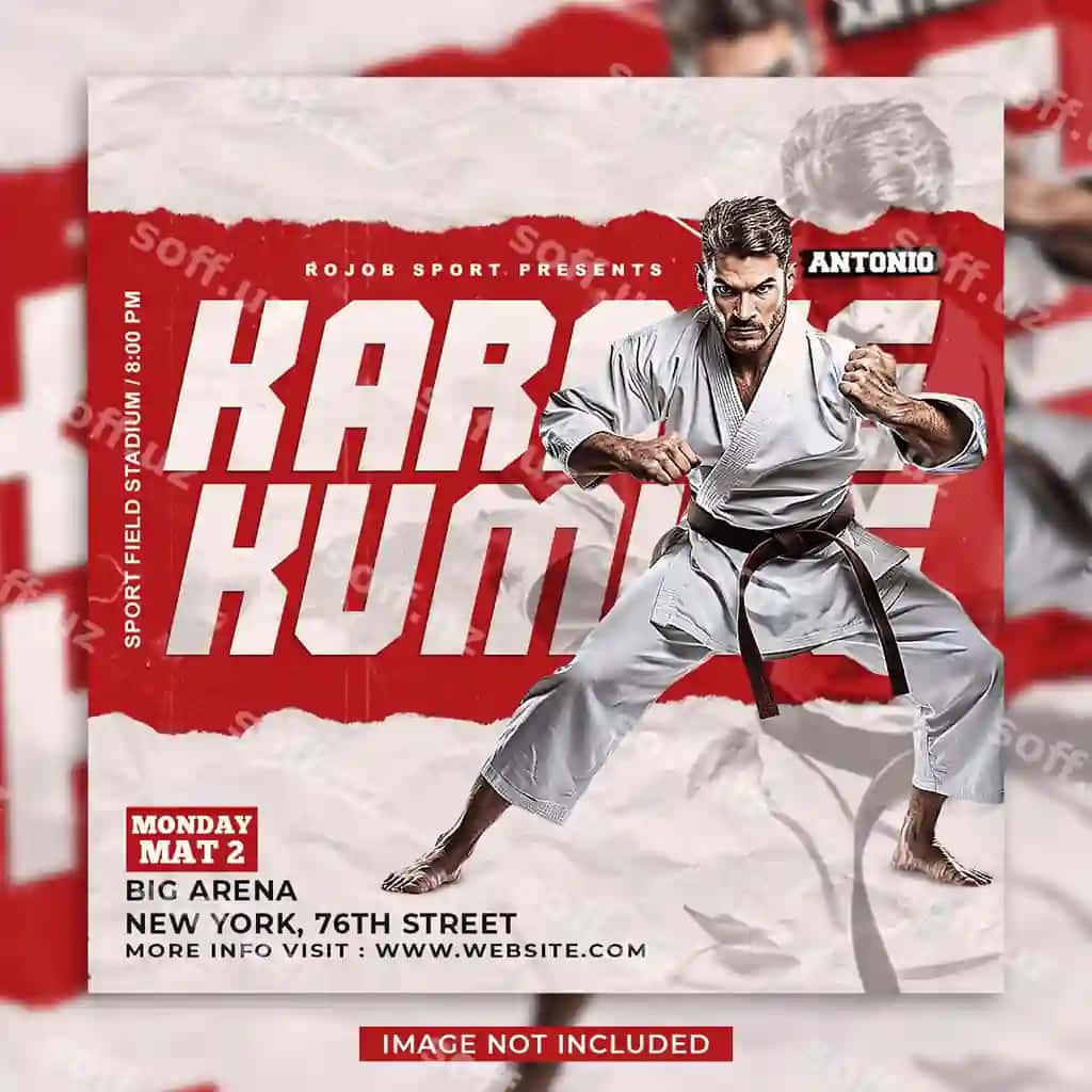 Karate sport turniri ijtimoiy media posti | Karate sport tournament social media post 2