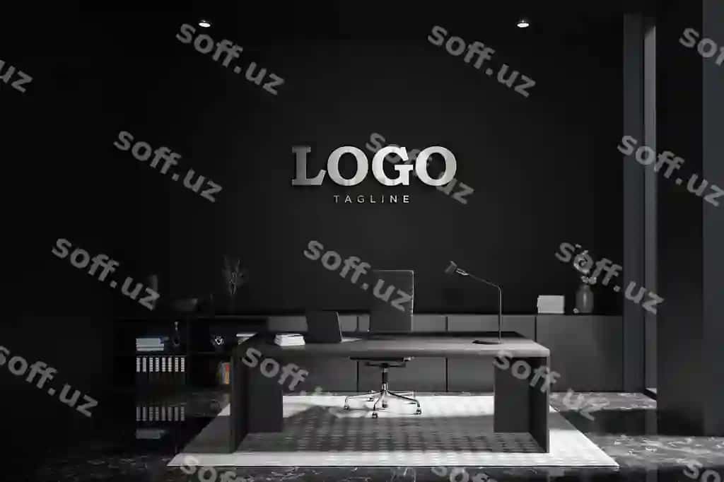 Logotip namuna ofis menejeri devori | Logo mockup office manager wall