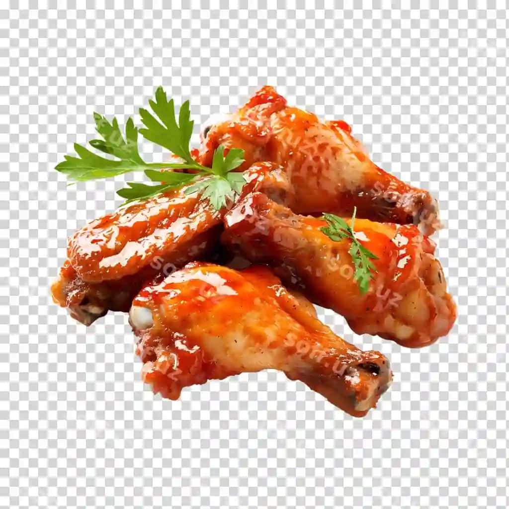 Tovuq ayluqalari ajraltirilgan shaffof fonda buffalo ayloqasi | Chicken wings isolated transparent background buffalo wing 2